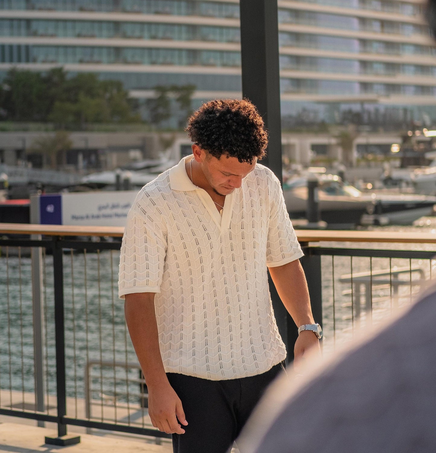 Short-Sleeve Knitted Polo