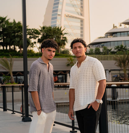 Short-Sleeve Knitted Polo